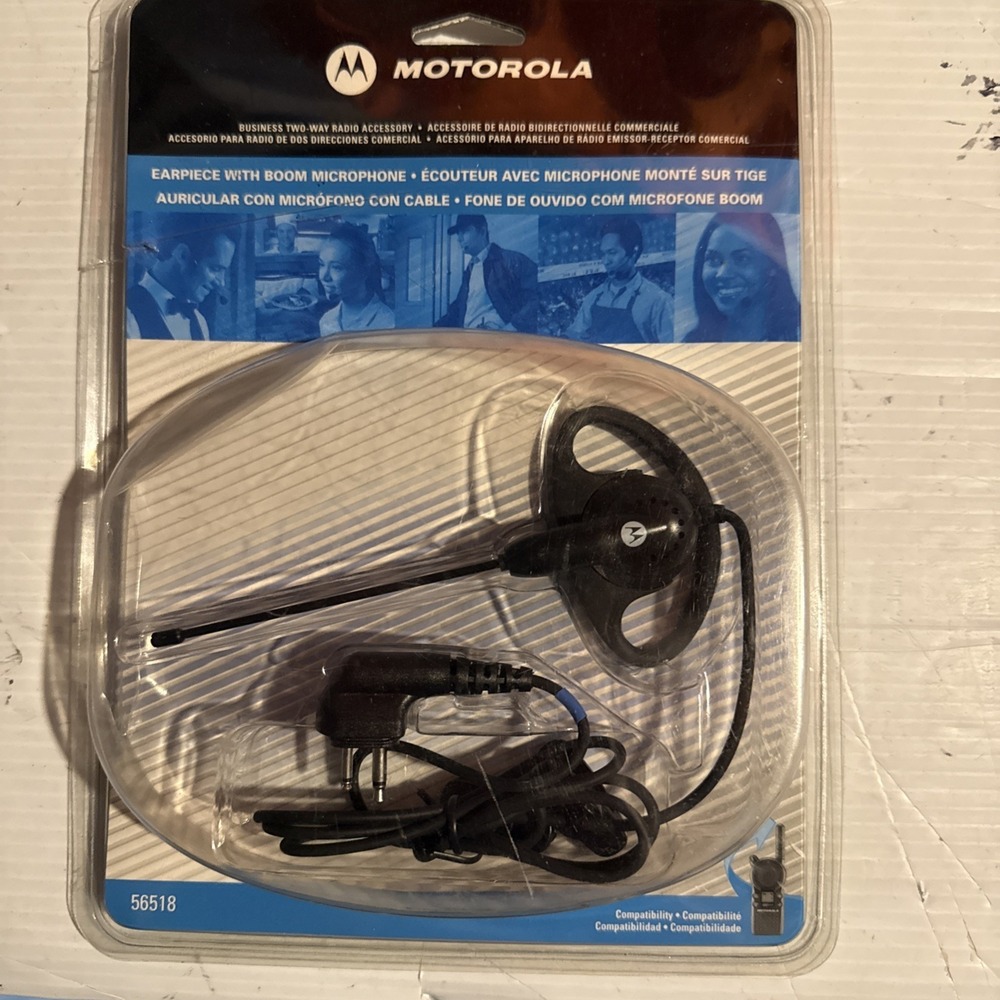 56518 Motorola Earpiece with Boom Microphone for Talkabout 2-Way Radios